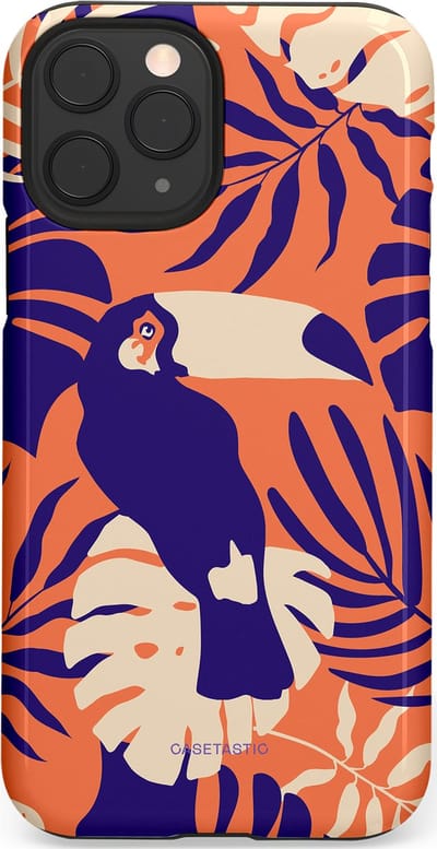 Casetastic Hoesje Geschikt voor Apple iPhone 11 Pro - Stijlvolle Beschermende Duo-layer Case - Paradijs Toekan
