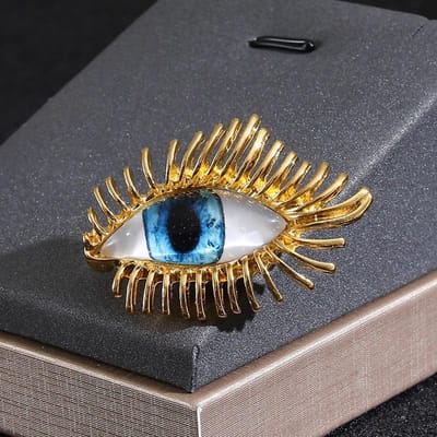 Barokke Luxe Mooi Sprankelend Duivelse Ogen Ontwerp Heren Dames Broche Spelden Sieraden Accessoires Koppels Verrassing Feestartikelen brown