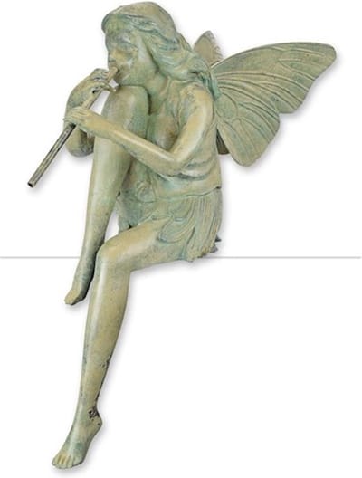 Fee - Bronzen Beeld - Kunst Sculptuur - Groen Brons Kunstwerk - Mythologie Decoratie - 50x20x58