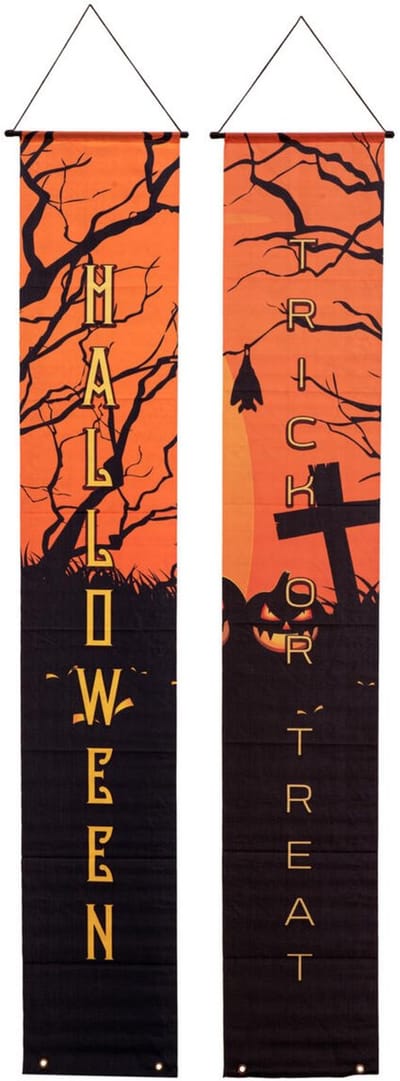 Europalms Halloween Banner, Geisterhaus 2er-Set, 30x180cm - Halloweendecoratie