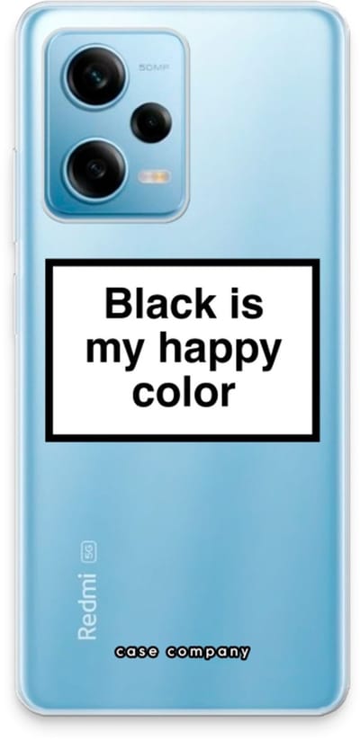 Case Company® - Hoesje geschikt voor Xiaomi Redmi Note 12 Pro 5G hoesje - Black is my happy color - Soft Cover Telefoonhoesje - Bescherming aan alle Kanten en Schermrand