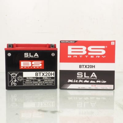 Batterie SLA BS Battery pour Moto Harley Davidson 1340 Flst Series Softail 1984 à 1990 YTX20H / 12V 18.9Ah Neuf