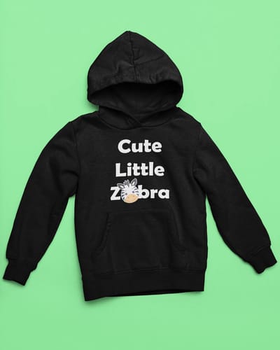 Pixeline Hoodie Zebra #black 1-2 jaar - Zebra - Pixeline - Trui - Stoer - Dier - Kinderkleding - Hoodie - Dierenprint - Animal - Kleding