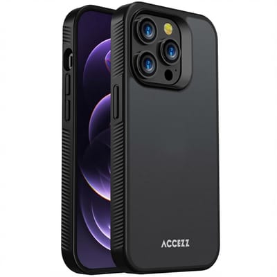 Accezz Hoesje - Geschikt voor Apple iPhone 14 Pro - Frosted Backcover - Zwart
