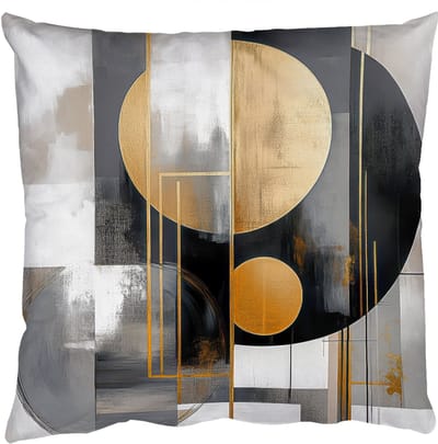 Sierkussens - Kussentjes Woonkamer - 50x50 cm - Abstract - Goud - Zilver - Vormen - Aesthetic - Modern