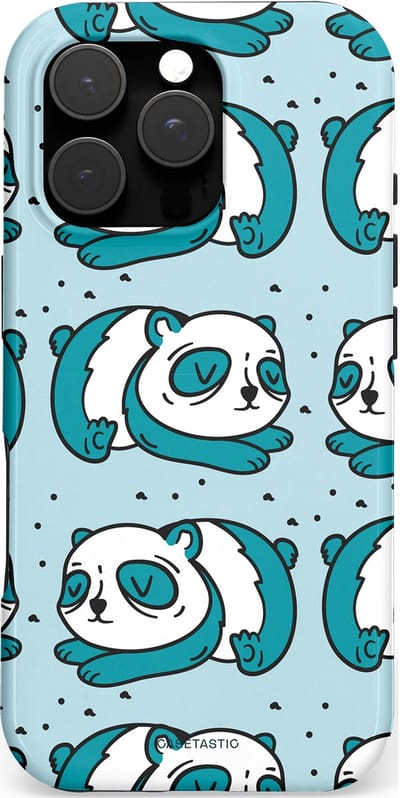 Casetastic hoesje geschikt voor Apple iPhone 16 Pro - MagSafe - Dubbellaagse bescherming - Panda dromen - Fashion Case - Lichtgrijs Petrol Wit