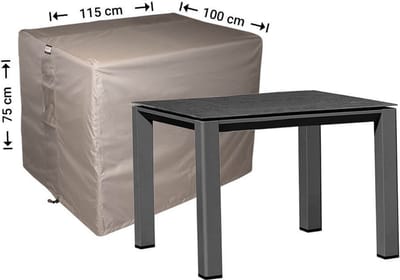 Raffles Covers Beschermhoes tuintafel - 115 x 100 H: 75 cm - RT115 - Waterdicht - Ademend - UV-bestendig - Elastisch rijgkoord - Beschermhoes tuinmeubelen