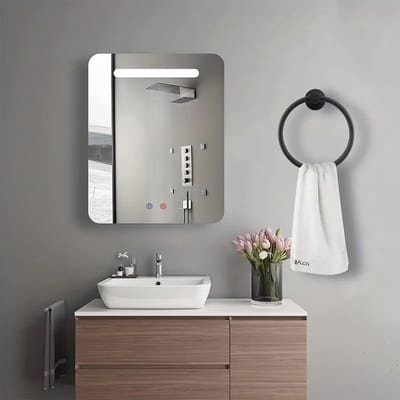 Handdoekring Zwart - Handdoekrek - Badkamer Accessoires - Roestvrijstaal - Badkamer - Handdoekbeugel - Hangend - Rond