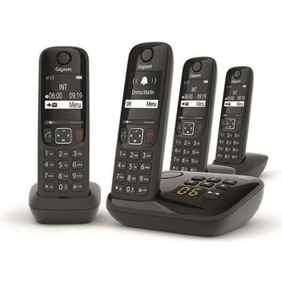 Landline Telephone Gigaset AS690A Quattro Black - LET OP NUMMERWEERGAVE WERKT NIET IN NEDERLAND -NIET GESCHIKT VOOR BENELUX