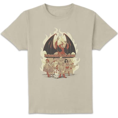 Dungeons & Dragons D&D Cartoon The Party Unisex T-Shirt - Wit Vintage Wash - S - White Vintage Wash