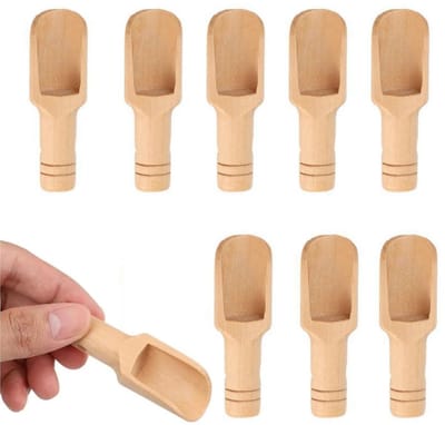 Dailygoody - Mini houten schep - Natuurlijk en niet giftig - Houtkleur - Keukengerei voor thee en kruiden - Ideaal voor suiker en koffie - Licht en dr