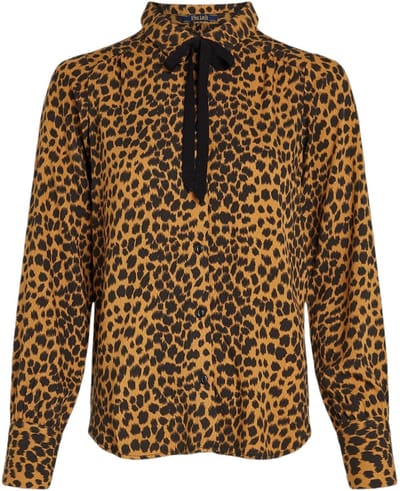 Dailygoods- Damesblouse met lange mouwen - Getailleerde snit - Decoratieve plooien - Dierenprint - 100% Lenzing EcoVero - Hoog draagcomfort - Blouse