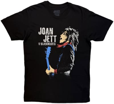 Joan Jett & The Blackhearts - Blue Guitar Heren Tshirt - S - Zwart