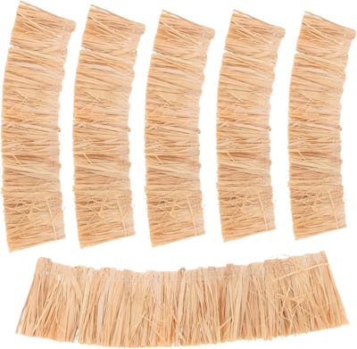 Mini Strodak - Doe-het-zelf Dak - Microlandschap Decoratie - Natuurlijk Gras Materiaal - 20x5 cm - Lichtgeel