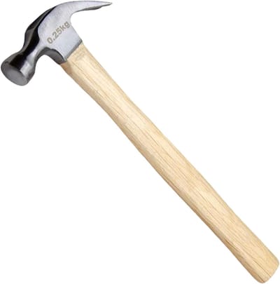 Klauwhamer van 250 gram, gesmede kop van koolstofstaal-kleine hamer-houten hamer-massief houten handvat-Hamer-Klauwhamer-Ergonomische Handgreep - DIY