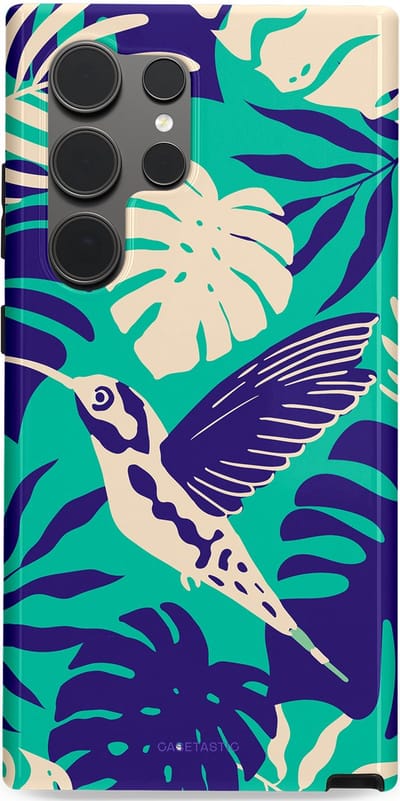 Casetastic Hoesje Geschikt voor Samsung S24 Ultra - Stijlvolle Beschermende Duo-layer Case - Paradijs Kolibrie