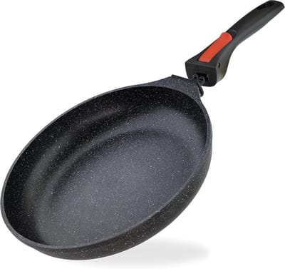 Gegoten aluminium pan 28 cm met afneembare handgreep en anti-aanbaklaag