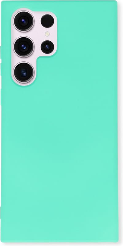 Casemania Hoes Geschikt voor Samsung Galaxy S23 Ultra - Turquoise - Extra Stevig Siliconen Back Cover