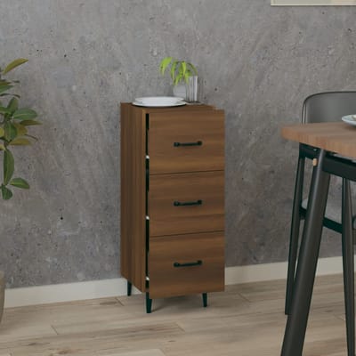vidaXL - Dressoir - 34,5x34x90 - cm - bewerkt - hout - bruin - eikenkleur