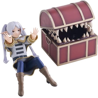 Frieren Beyond Journey's End Anime Figuur Bureau Schattige Schatkist Monsterjacht Frieren Actiefiguur Figuur Model Poppen Speelgoed gray
