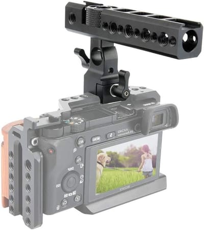 NATO Clamp Top Handle Grip met 15mm Rod Clamp en Shoe Mounts voor DSLR Camera en Camcorder Rig