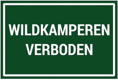 Wildkamperen verboden bord | gecoat dibond materiaal | 30 x 20 cm