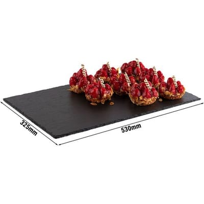 GGM Gastro (6 Stück) Naturschieferplatte - GN 1/1 - 530x325mm - Schwarz