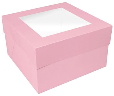 Simply Making Taartdoos Venster Lichtroze 20x20x15cm