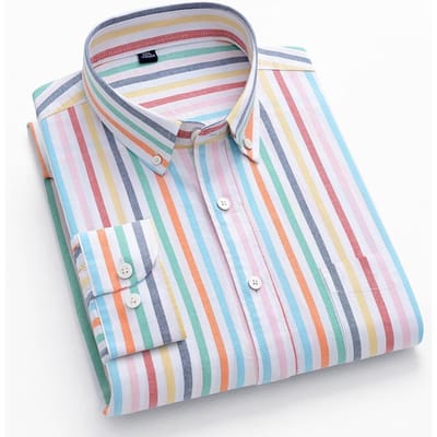 Chemise à manches longues en coton filé Oxford pour homme, nouvelle collection printemps et automne, chemise de travail polyvalente sans repassage, chemise d'affaires pour homme L white