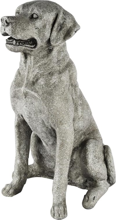 Dekoratief | Hond zittend, grijs, magnesium, 30x21x39cm | A250446