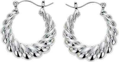 Behave - Oorringen dames zilverkleur - Gevlochten stijl - Elegant basic
