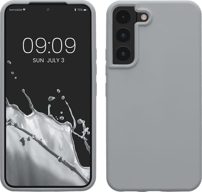 kwmobile telefoonhoesje geschikt voor Samsung Galaxy S22 - Hoesje met siliconen coating - Smartphone case in grijs