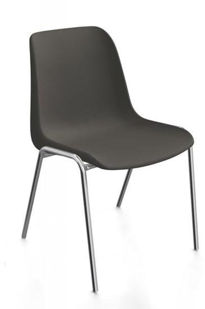 Kantinestoelen Rome kunststof stapelbaar antraciet koppelbaar