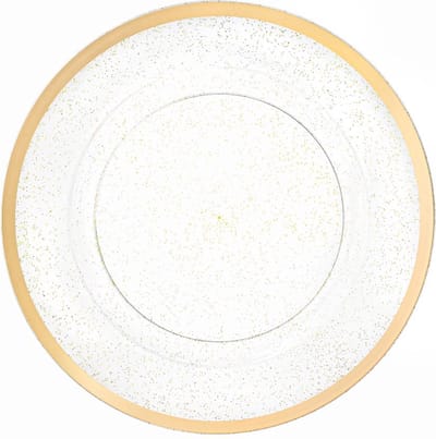 Decorline- 4 x Premium herbruikbare kunststof Onderbord Set -Glitter Goud- 33cm