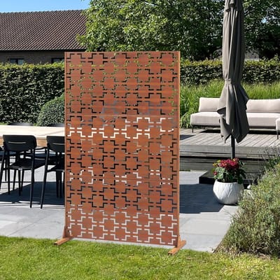 Scheidingswand Tuin - Privacy Scherm - Balkon Afscheiden - Roestpatina Afwerking - 180x120 cm - Patina
