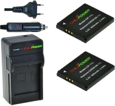 2 x NB-11L accu's voor Canon - inclusief oplader en autolader - Origineel ChiliPower
