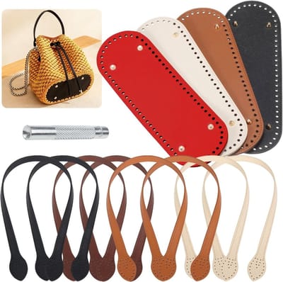 Complete set van 13 delen voor haakhandtassen, inclusief bodem, handvatten en montagemateriaal voor DIY-projecten en cadeaus