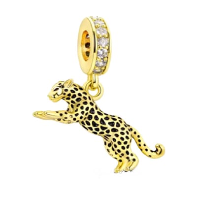 Romystones - Panter Bedel - Goudkleurig – 925 Sterling Zilver – Sieraden - Voor bedelarmband