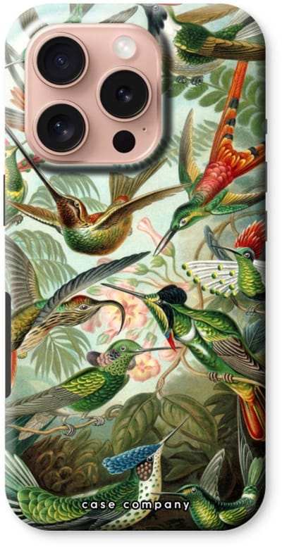 Case Company® - Hoesje geschikt voor iPhone 16 Pro hoesje - Haeckel Trochilidae - Tough Case - Maximale Bescherming alle Kanten en Schermrand