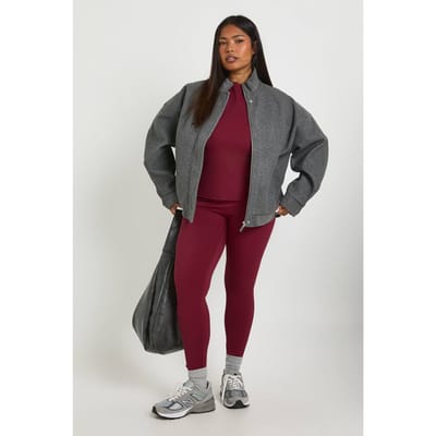 boohoo Dames Plus Superzachte Vormgevend Naaddetail Legging | Berry | Maat: 16