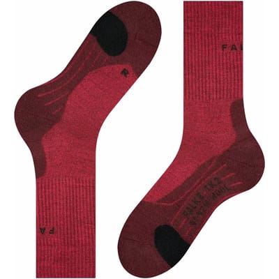 FALKE TK2 Wool anti-blaar dik wol functioneel materiaal wandelsokken dames rood - maat 37-38