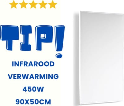 Efficiënt en Veilig Verwarmen met Onze CE en TUV Gekeurde Infrarood Verwarmingspanelen 90x50 - IP44 Beschermd, Oververhittingsbeveiliging en Koolstof-Kristal Techniek.