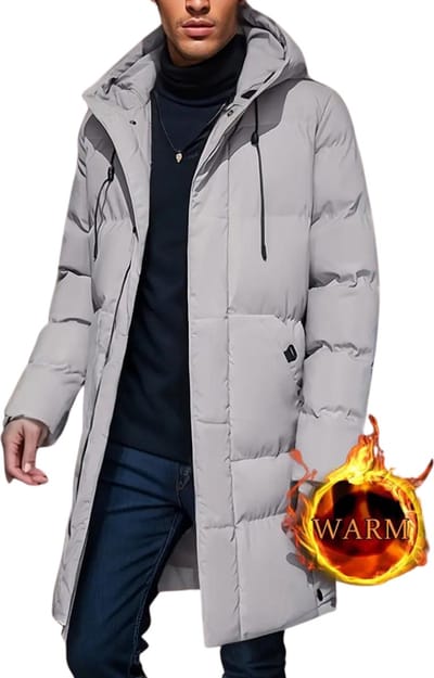 Nivard Luxe Winterjas - Parka - Heren - Winter - Jas - Volwassen - Stijlvol - Met Capuchon - Grijs - L