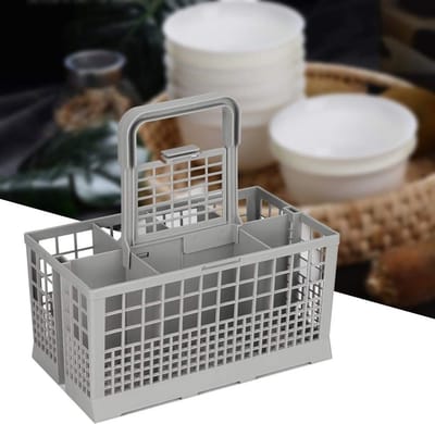 Dailygoods- Bestekmand Universeel - 8 Compartimenten - Vaatwassermand - Hoogwaardig ABS - Afneembare Handgreep - Duurzaam en Stevig