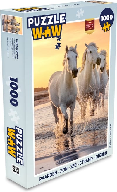 Puzzel Paarden - Zon - Zee - Strand - Dieren - Legpuzzel - Puzzel 1000 stukjes volwassenen