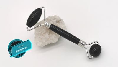 Jade Face Roller – Onyx  -  Gezichtsmassage –  grote en kleine roller van echte edelsteen