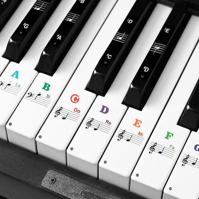 Toetsenbordstickers voor Piano en Keyboard, 88/61/54/49 Toetsen, Kleurrijk, Transparant, Verwijderbaar voor Kinderen Leren