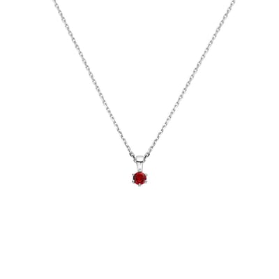 Collier Met Geboortesteen 41 + 4 Cm Zilver Gerhodineerd