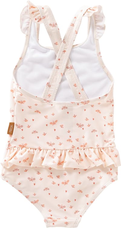 Fresk [Badpakken] 86 -Zwemkleding met UV-bescherming UPF 50 - Sneldrogend - Tweedelig Zwempak - Bikiniset Meisjes - Creme - Butterflies