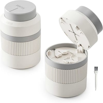 Pillenvergruizer 3-in-1 - pillensnijder en opbergdoos - voor kleine en grote tabletten - draagbaar voor ouderen, kinderen, huisdieren en reizen - grijs